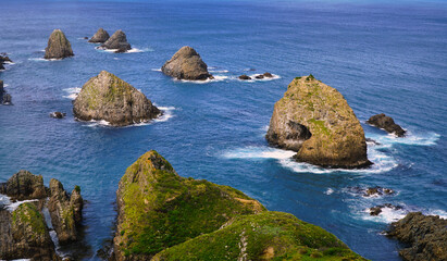 Nugget Point New Zealand a majestic sea stacks along rugged cliffs