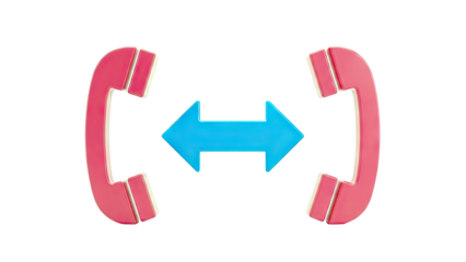 3D Phone Receivers and Double-Sided Arrow Icon