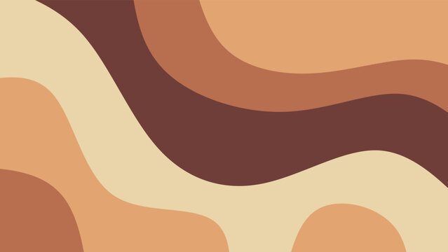 Abstract background with organic shapes and copy space. Modern aesthetic background with abstract fluid blobs. Minimalist boho design in brown and beige.