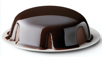 A decadent chocolate cake with a rich dark glaze