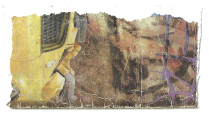 Fototapeta premium Abstract Printed Poster Remnant With Multicolor Wear