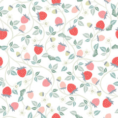 Seamless pattern of Strawberry for decoration and textile isolated on transparent background. You can edit shape and background © Walliya silachan