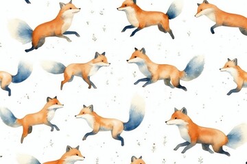 Obraz premium Foxes jump pattern animal mammal.