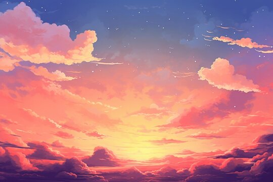 Sunset sky backgrounds landscape sunlight.