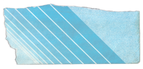 Blue Striped Ripped Cardstock Fragment