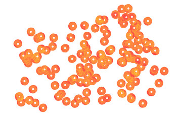 Scattered Orange Hexagonal Sequins