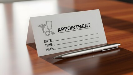Appointment scheduling card representing patient care planning