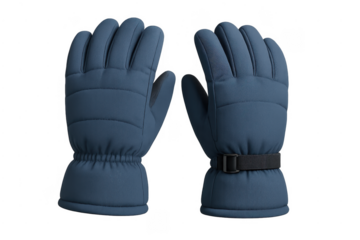Blue winter skiing gloves for cold weather protection