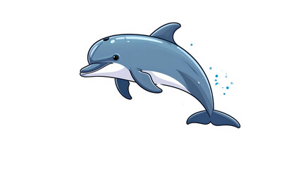 Obraz premium Pixelated Dolphin Jumping with Water Drops Isolated on Transparent Black Background