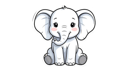 Obraz premium Pixelated White Elephant Sitting with Pink Cheeks against Transparent Background