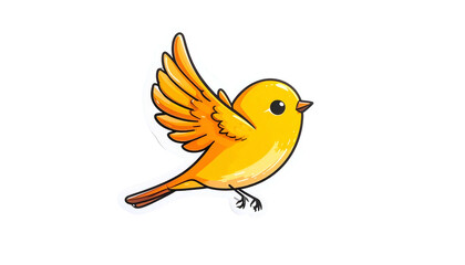 Pixelated Yellow Bird With Open Wing Isolated on Transparent Background