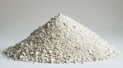 A pile of white quartz aggregate for concrete countertops