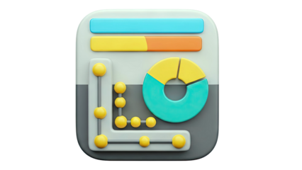 3D Icon of Data Visualization Elements