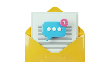 Email Notification with Chat Bubble and Number 1