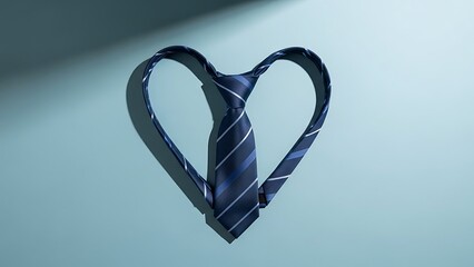 Necktie Forming Heart Shape on Surface.