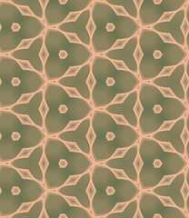 A pattern of green and orange shapes