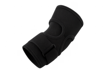 Black elbow brace providing joint compression and support