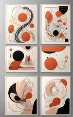 Abstract art collection featuring organic shapes and bold colors