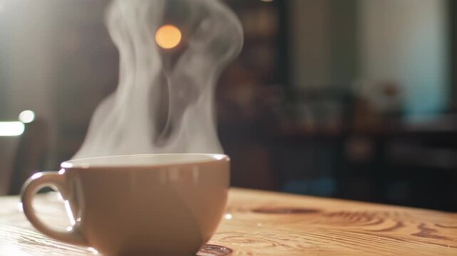 capture the essence of warmth a cup of coffee creates a cozy atmosphere with steam rising elegantly a moment of peace and reflection