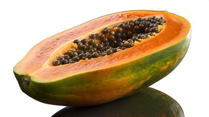papaya-whole-fruit--rich-orange-green-tones--studi