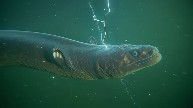 Electric Eel Generating Powerful Shock Underwater