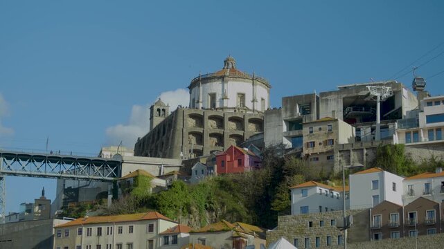 Traditional buildings on the hills of Porto city.