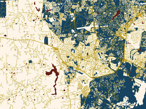 Urban map background of Chapel Hill, North Carolina