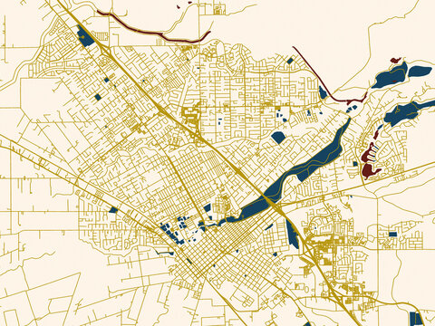 Chico, California &ndash; minimalist flat city map