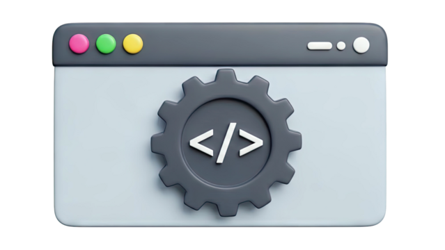 Coding and Development Gear Icon - Powered by Adobe