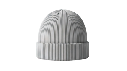 Gray Ribbed Knit Beanie