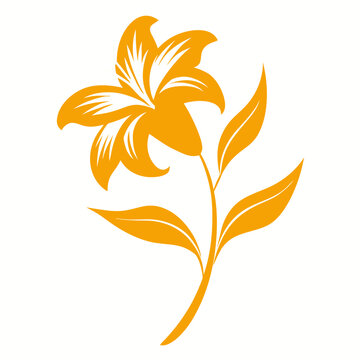 vector illustration of a golden daylily flower