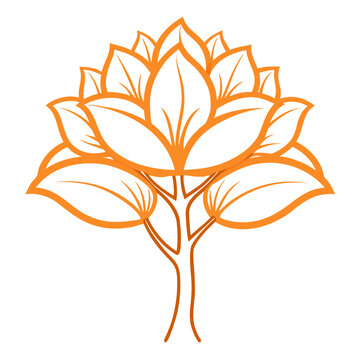 vector orange champaca tree silhouette