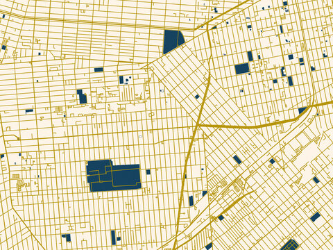 Abstract city map of East Flatbush, New York