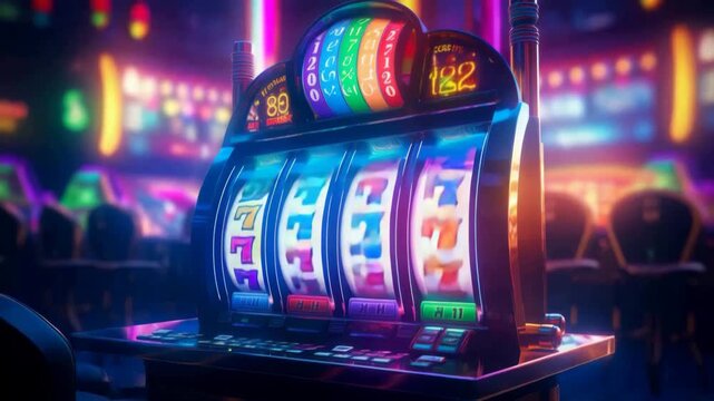 Lucky 777 Slot Machine in Luxury Casino