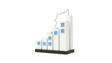 Abstract Bar Graph with Waveform