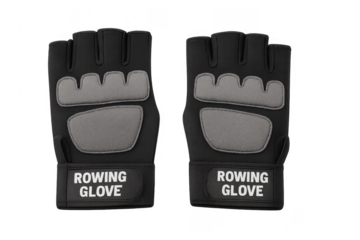 Two black fingerless fitness gloves for training
