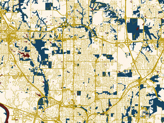 Graphic city map artwork of Gladstone, Missouri