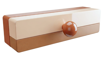 Minimalist clutch bag with spherical handle