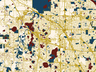 Fototapeta premium City street layout map of Maple Grove, Minnesota