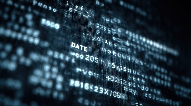 Decoding the Digital Realm: A close-up view captures the essence of a digital world, with intricate lines of code and data streams illuminated against a dark background. - Powered by Adobe