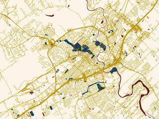 Graphic city map artwork of New Braunfels, Texas