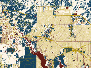 Naklejka premium Graphic city map artwork of North Port, Florida