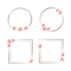 Hand Drawn Floral Frame Collection for Invitation Greeting Card and Social Media