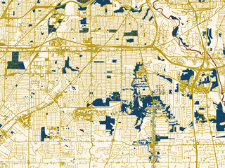 Flat City Map Parma Ohio