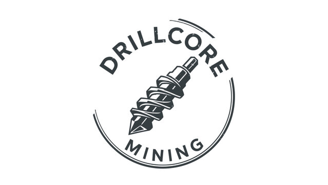 Drillcore Mining Logo with Drill Bit.