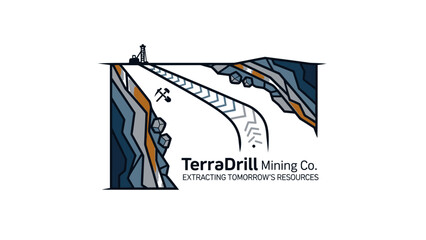 TerraDrill Mining Company Cross Section Illustration.