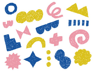 手描きあしらいセット　幾何学模様　色鉛筆