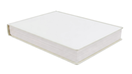 Closed Hardcover Book with Cream Cover and Lined Pages