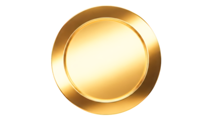 Golden circular emblem on a colorful abstract background