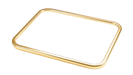Golden Frame on white Background with Reflective Surface
